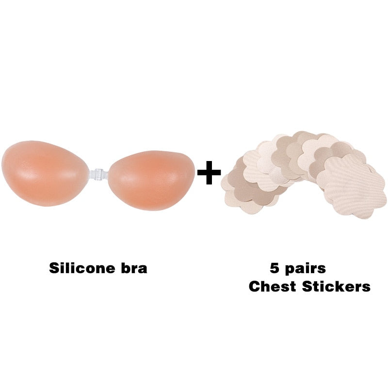 Women's Strapless Silicone Push Up Bra
