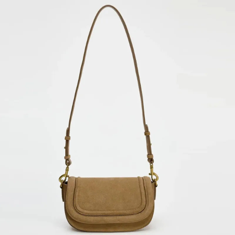 Sac en daim conviviale ré marron pour femme, fourre-tout polyvalents pour femme, sacs initiés, sacs à bandoulière à la mode, nouveau