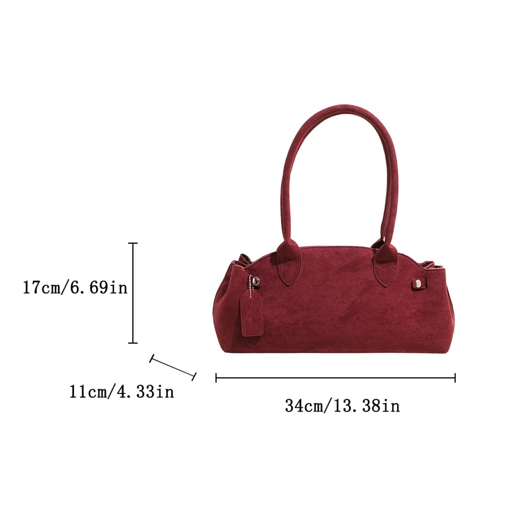 MOODS French Style Underarm Shoulder Bags For Women PU Suede Pure Color Top-handle Bag 2025 Autumn New Luxury Designer Handbags