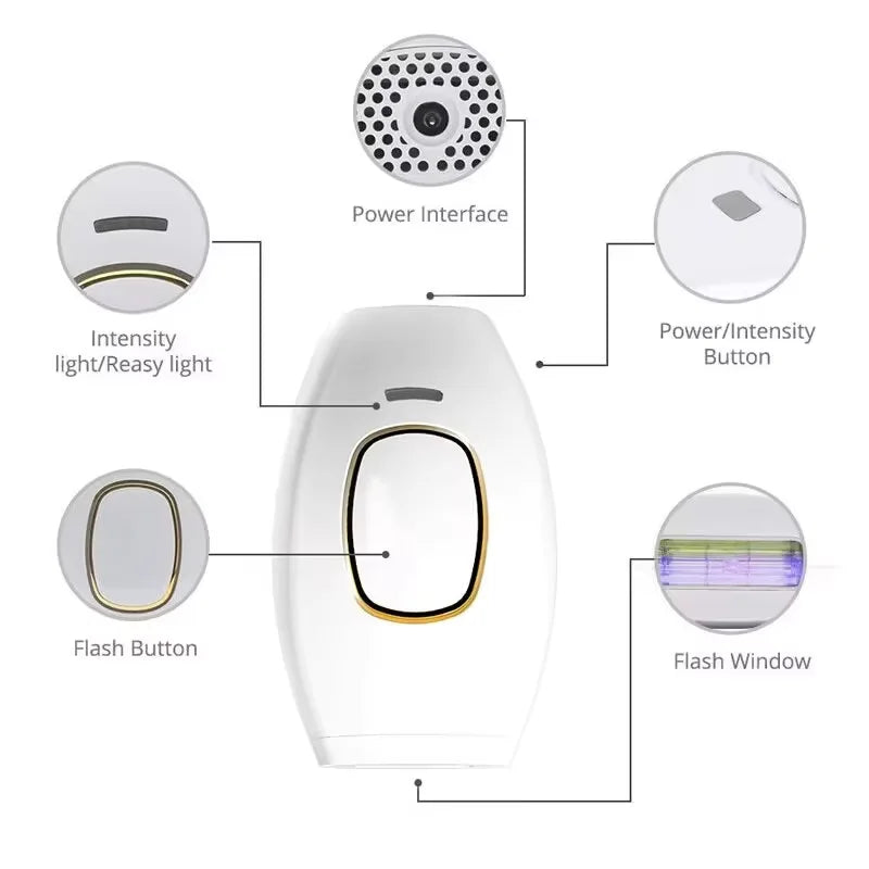 Appareil de beauté pour le rajeunissement de la peau et l'élimination des marques par photons, pour l'épilation à domicile, rasoir pour l'épilation des poils du maillot.