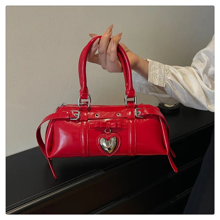 Nouveau en 2025 sacs à main de créateur Style français mode femme sacs mignon sac à main en cuir PU coeur rouge sacs fourre-tout décontractés paquets de dame