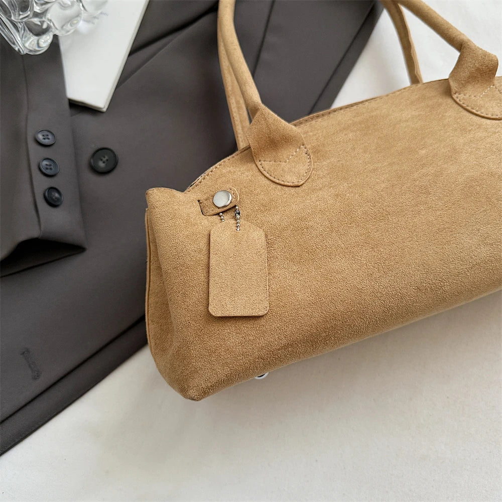 MOODS French Style Underarm Shoulder Bags For Women PU Suede Pure Color Top-handle Bag 2025 Autumn New Luxury Designer Handbags