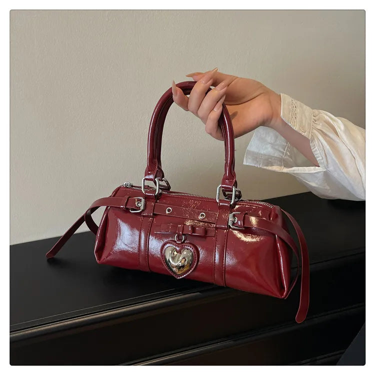 Nouveau en 2025 sacs à main de créateur Style français mode femme sacs mignon sac à main en cuir PU coeur rouge sacs fourre-tout décontractés paquets de dame
