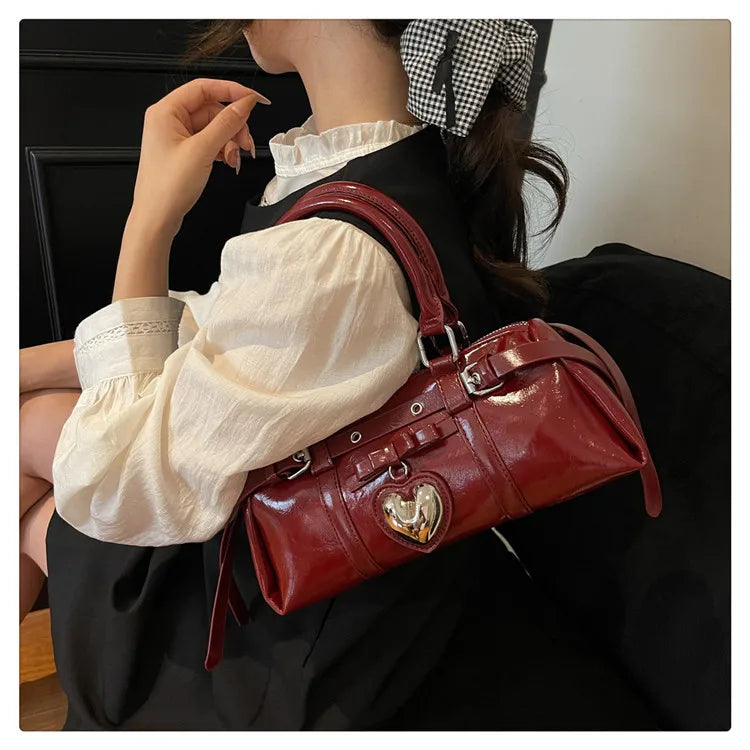 Nouveau en 2025 sacs à main de créateur Style français mode femme sacs mignon sac à main en cuir PU coeur rouge sacs fourre-tout décontractés paquets de dame
