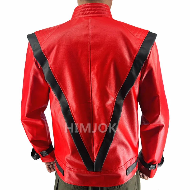 Michael Jackson Thriller Costumes effrayants veste en cuir rouge pour femmes homme adultes robe Halloween noël