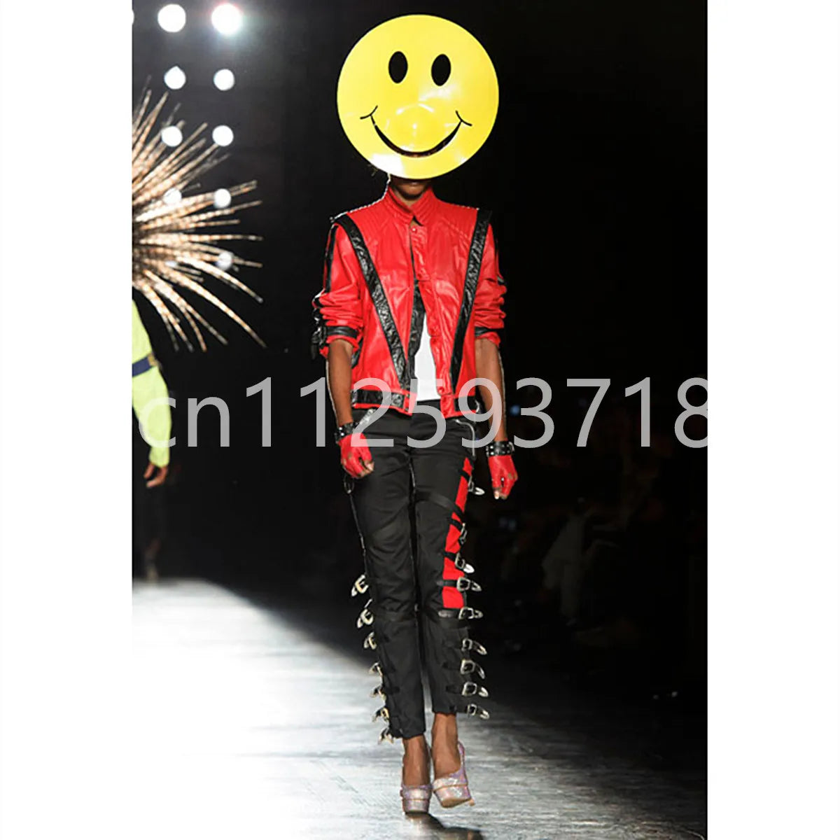 Michael Jackson Thriller Costumes effrayants veste en cuir rouge pour femmes homme adultes robe Halloween noël