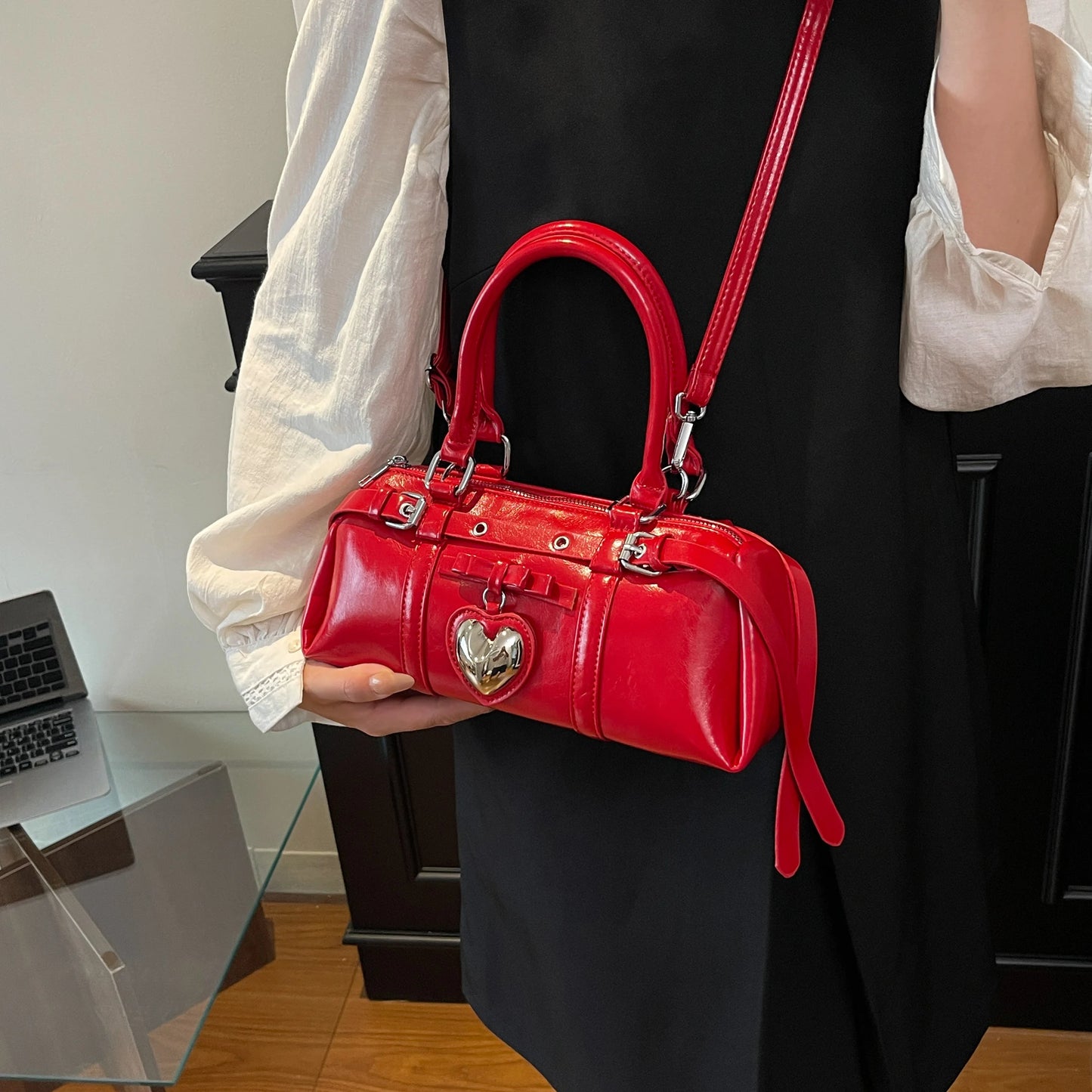 Nouveau en 2025 sacs à main de créateur Style français mode femme sacs mignon sac à main en cuir PU coeur rouge sacs fourre-tout décontractés paquets de dame