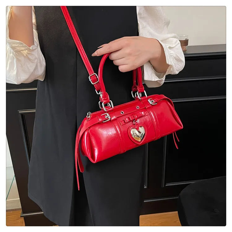 Nouveau en 2025 sacs à main de créateur Style français mode femme sacs mignon sac à main en cuir PU coeur rouge sacs fourre-tout décontractés paquets de dame