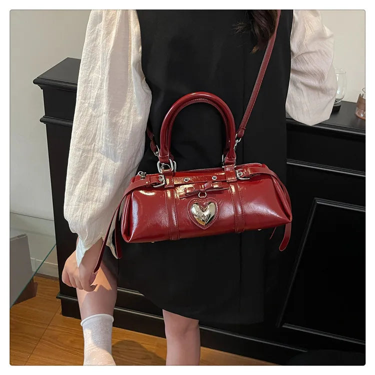 Nouveau en 2025 sacs à main de créateur Style français mode femme sacs mignon sac à main en cuir PU coeur rouge sacs fourre-tout décontractés paquets de dame