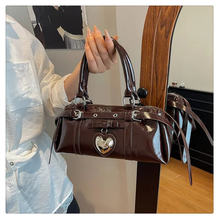 Nouveau en 2025 sacs à main de créateur Style français mode femme sacs mignon sac à main en cuir PU coeur rouge sacs fourre-tout décontractés paquets de dame