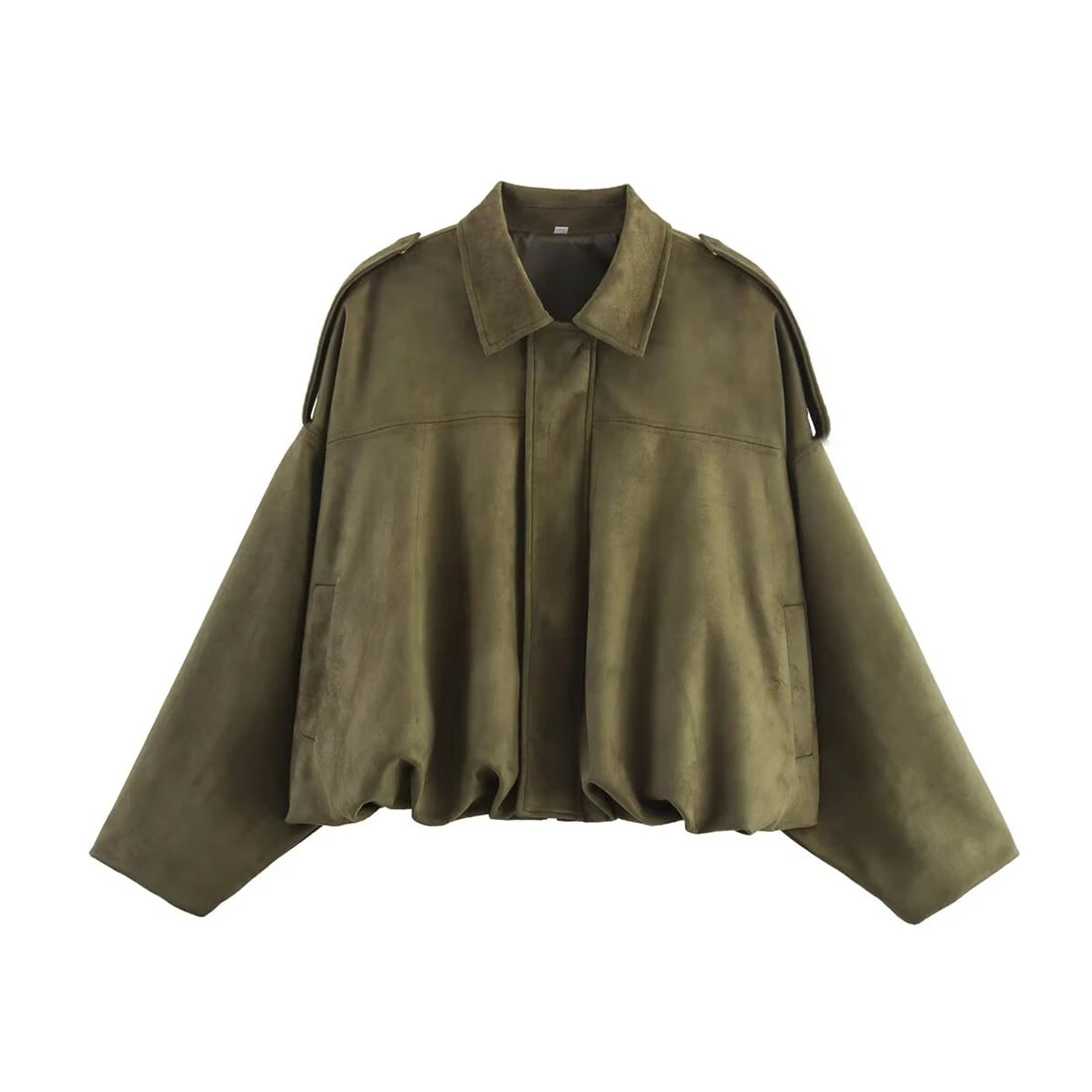 Women's New Arrival Jacket Women's Fashionable Pocketed Suede-Feel Pilot Jacket