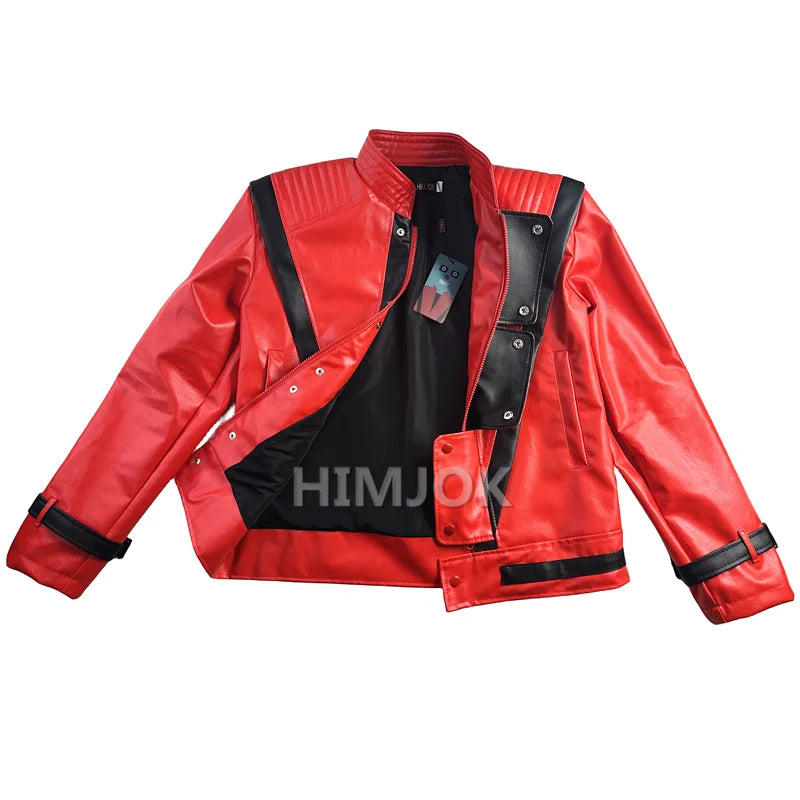 Michael Jackson Thriller Costumes effrayants veste en cuir rouge pour femmes homme adultes robe Halloween noël