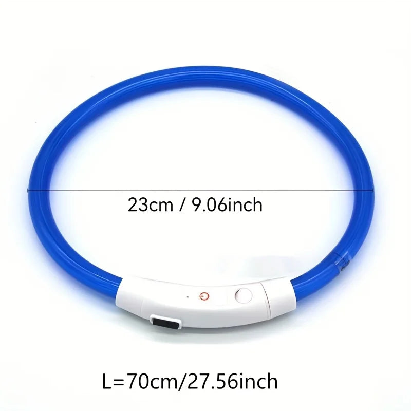 Collier lumineux LED pour chien de compagnie, Anti-perte, Rechargeable par USB