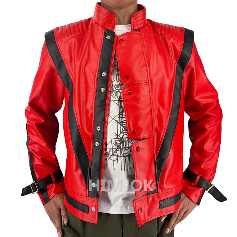 Michael Jackson Thriller Costumes effrayants veste en cuir rouge pour femmes homme adultes robe Halloween noël