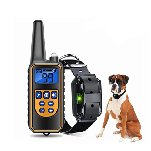 Collier de dressage électrique pour chien, étanche, Rechargeable, télécommande pour animaux de compagnie, avec écran LCD, pour toutes les tailles, colliers anti-aboiement, 40% de réduction