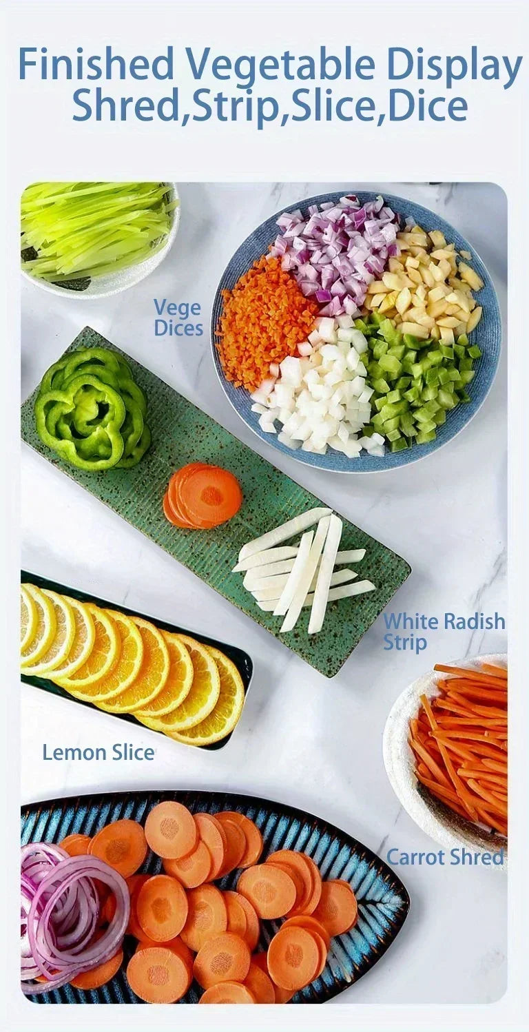 1 Multifunctional Vegetable and Fruit Slicer and Grater Set - Efficiently Chop, Grate and Slice Potatoes and More Kitchen Tools