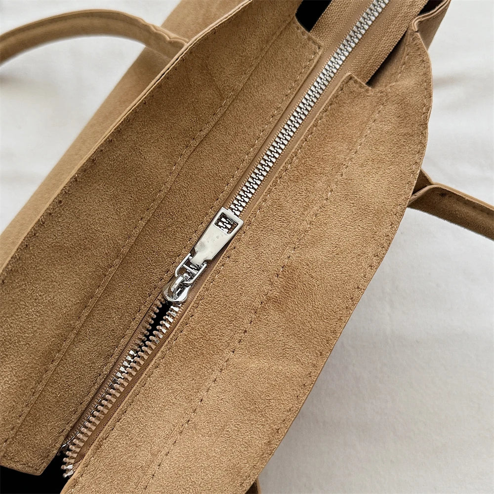 MOODS French Style Underarm Shoulder Bags For Women PU Suede Pure Color Top-handle Bag 2025 Autumn New Luxury Designer Handbags