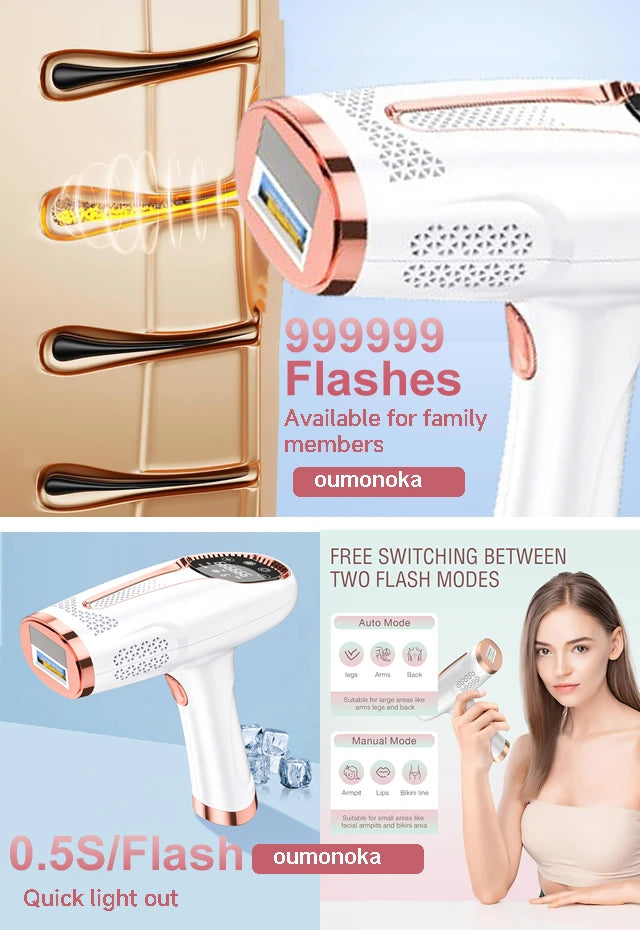 Épilateur laser IPL permanent Dépilatrices pour femmes Machine de rasage et de coupe de cheveux Rasoir et tondeuse pour hommes Épilation laser