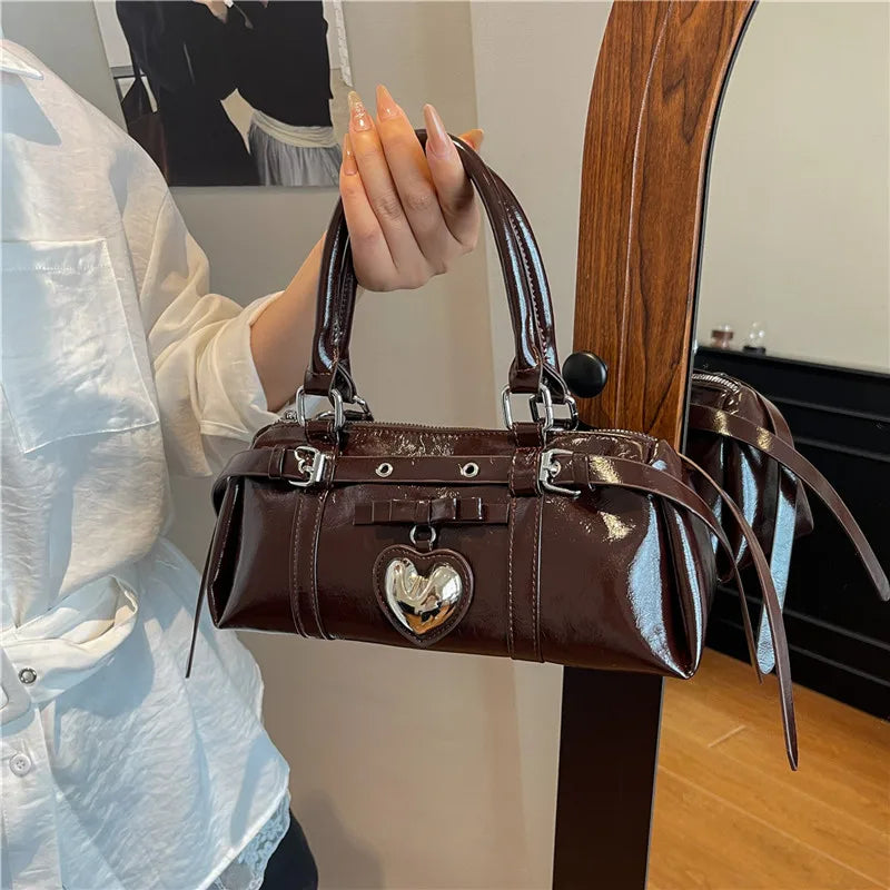 Nouveau en 2025 sacs à main de créateur Style français mode femme sacs mignon sac à main en cuir PU coeur rouge sacs fourre-tout décontractés paquets de dame