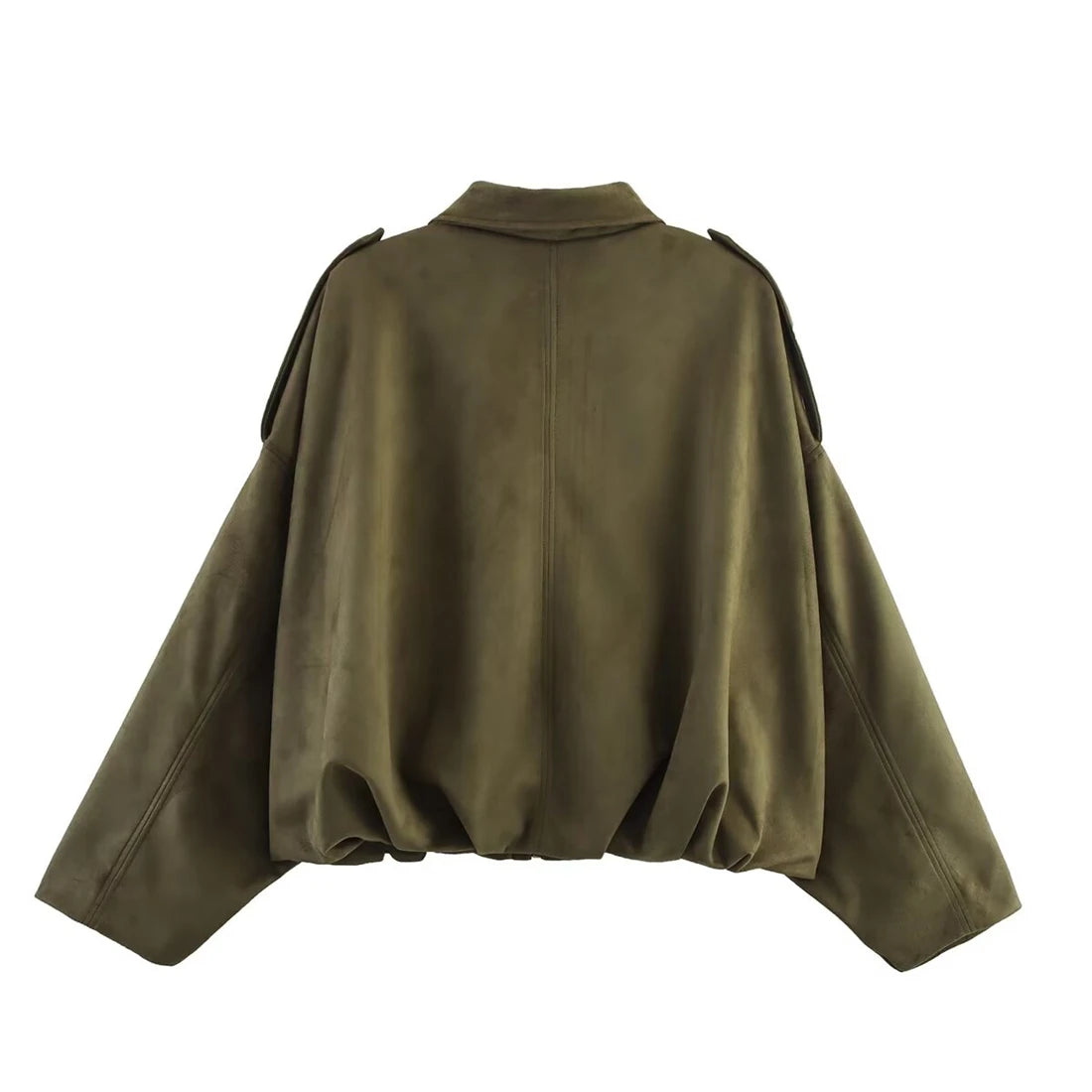 Women's New Arrival Jacket Women's Fashionable Pocketed Suede-Feel Pilot Jacket