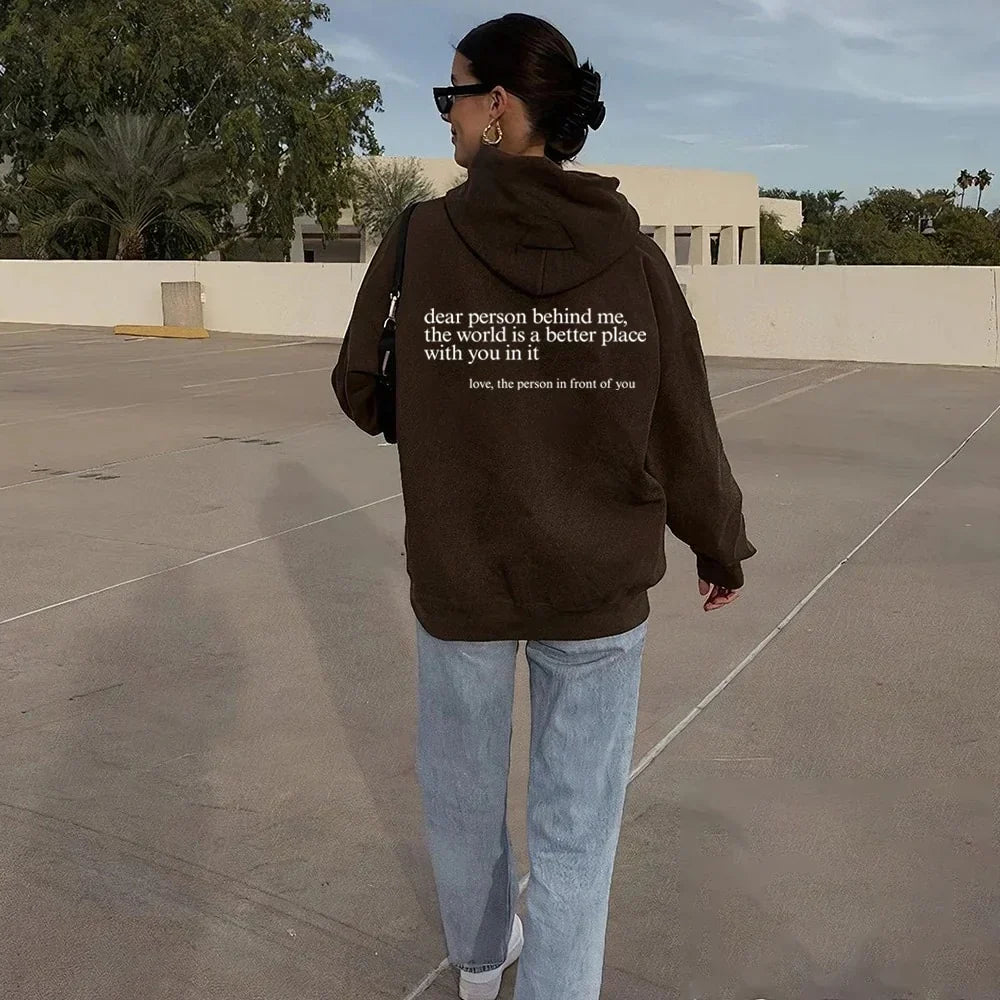 Cher personne derrière moi (Vous en avez assez) Sweat à capuche