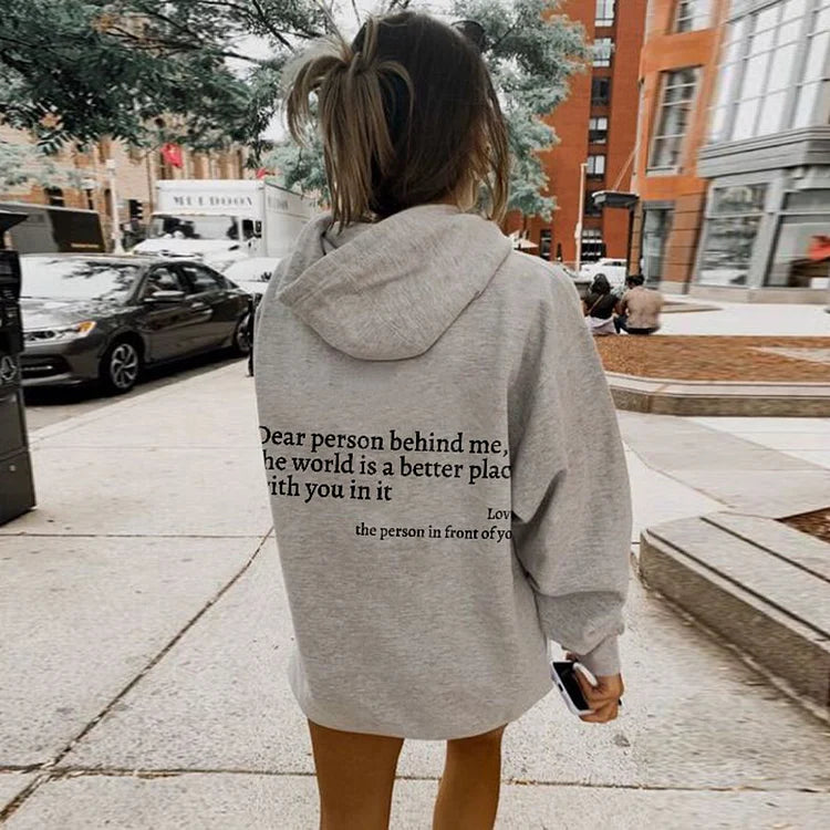 Cher personne derrière moi (Vous en avez assez) Sweat à capuche