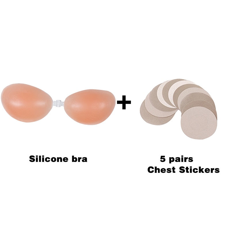 Women's Strapless Silicone Push Up Bra