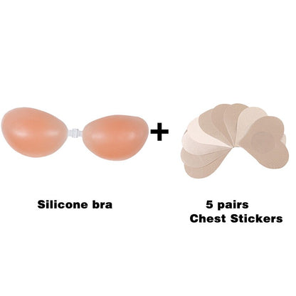 Women's Strapless Silicone Push Up Bra