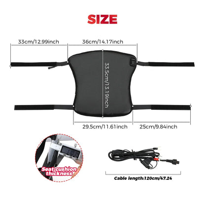 KEMITOUR 12V Motorcycle Heated Seat Cushion Universal For ATV Raptor 700 For R1200GS F800GS MT07 MT09 Winter Warmer Seat Cover