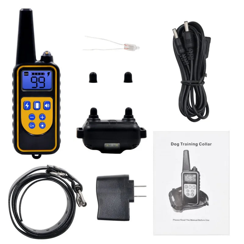 Collier de dressage électrique pour chien, étanche, Rechargeable, télécommande pour animaux de compagnie, avec écran LCD, pour toutes les tailles, colliers anti-aboiement, 40% de réduction