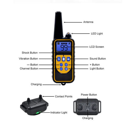 Collier de dressage électrique pour chien, étanche, Rechargeable, télécommande pour animaux de compagnie, avec écran LCD, pour toutes les tailles, colliers anti-aboiement, 40% de réduction