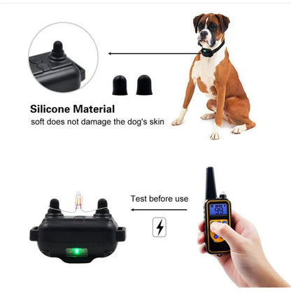 Collier de dressage électrique pour chien, étanche, Rechargeable, télécommande pour animaux de compagnie, avec écran LCD, pour toutes les tailles, colliers anti-aboiement, 40% de réduction
