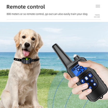 Collier de dressage électrique pour chien, étanche, Rechargeable, télécommande pour animaux de compagnie, avec écran LCD, pour toutes les tailles, colliers anti-aboiement, 40% de réduction