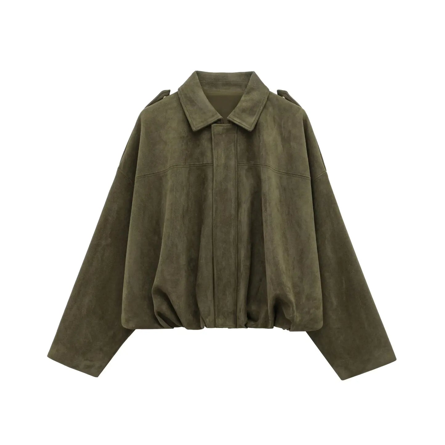 HH – veste Texture en daim pour femmes, manches longues, col rabattu, fermeture éclair élastique, bouton, solide, manteau tendance de printemps