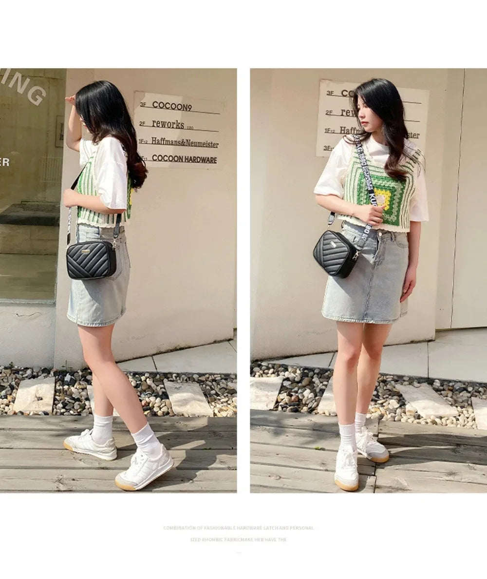Sac à bandoulière en PU pour femmes, sac à bandoulière pour appareil photo, sac pour téléphone portable, sac à bandoulière décontracté de bonne qualité