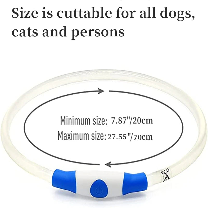 Collier de chien lumineux Led, collier de chargement USB, clignotant, bricolage, sécurité lumineuse, Anti-perte, collier pour chiens et chats, accessoires et fournitures