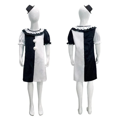 Terrifier fille Costume robe squelette enfant Cosplay effrayant horreur body combinaison Art le Clown Joker Halloween Costume masque Costume
