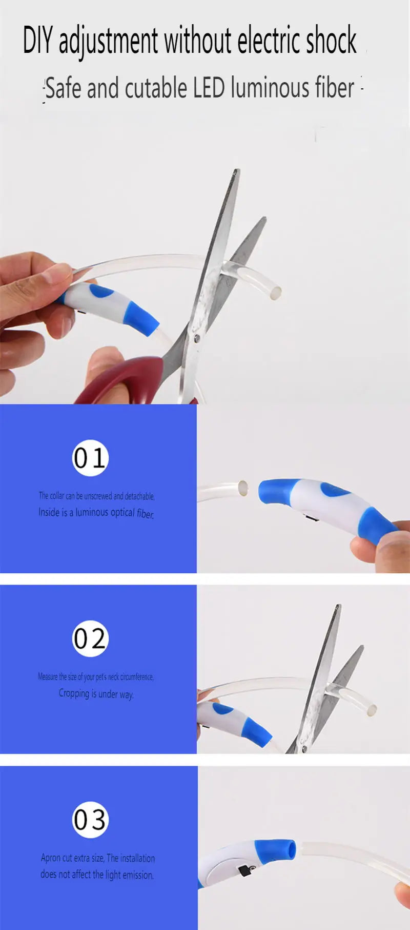 Collier de chien lumineux Led, collier de chargement USB, clignotant, bricolage, sécurité lumineuse, Anti-perte, collier pour chiens et chats, accessoires et fournitures
