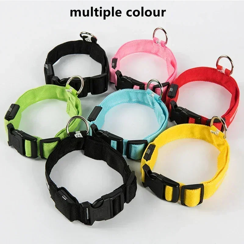 Collier de chien lumineux LED réglable clignotant Rechargea collier lumineux nuit Anti-perte harnais de lumière pour chien pour petits chiens produits pour animaux de compagnie