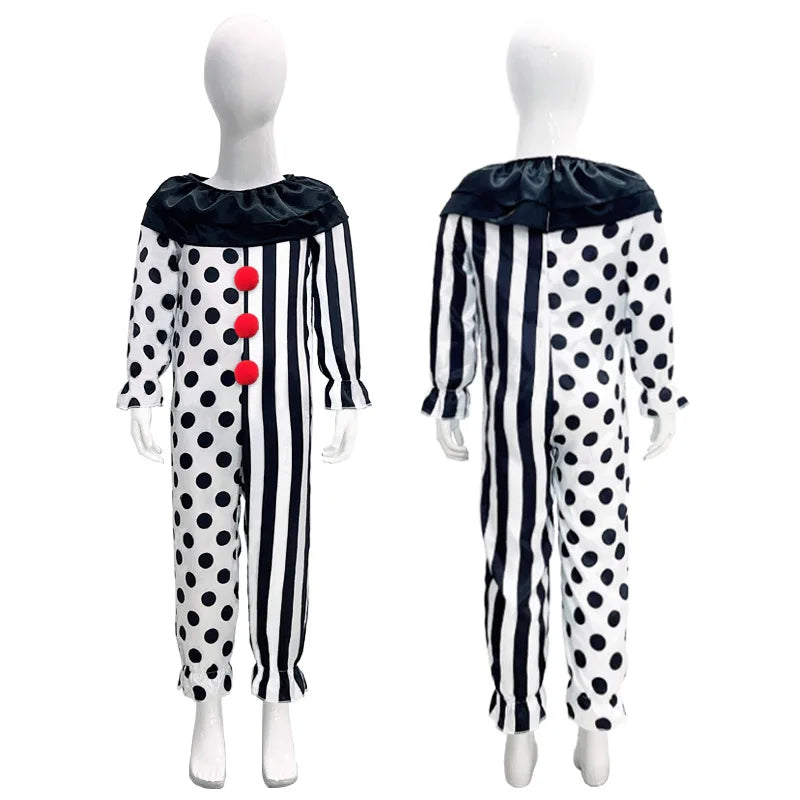 Terrifier fille Costume robe squelette enfant Cosplay effrayant horreur body combinaison Art le Clown Joker Halloween Costume masque Costume