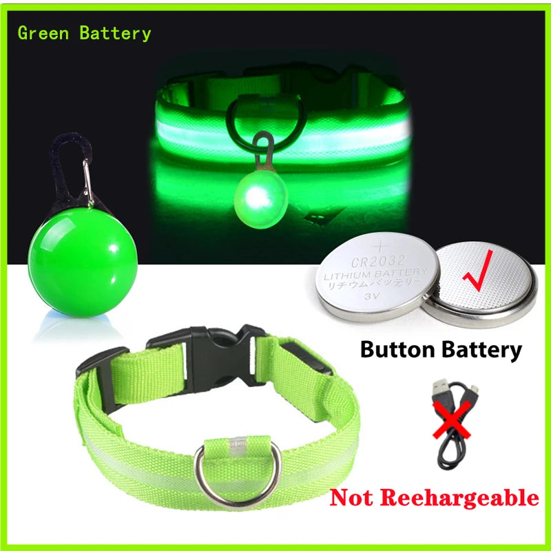 Collier de chien lumineux avec chargeur Usb, avec pendentif, lumière Led de luxe détachable, lumineux pour petits chiens et chats, collier de sécurité de nuit, vente en gros