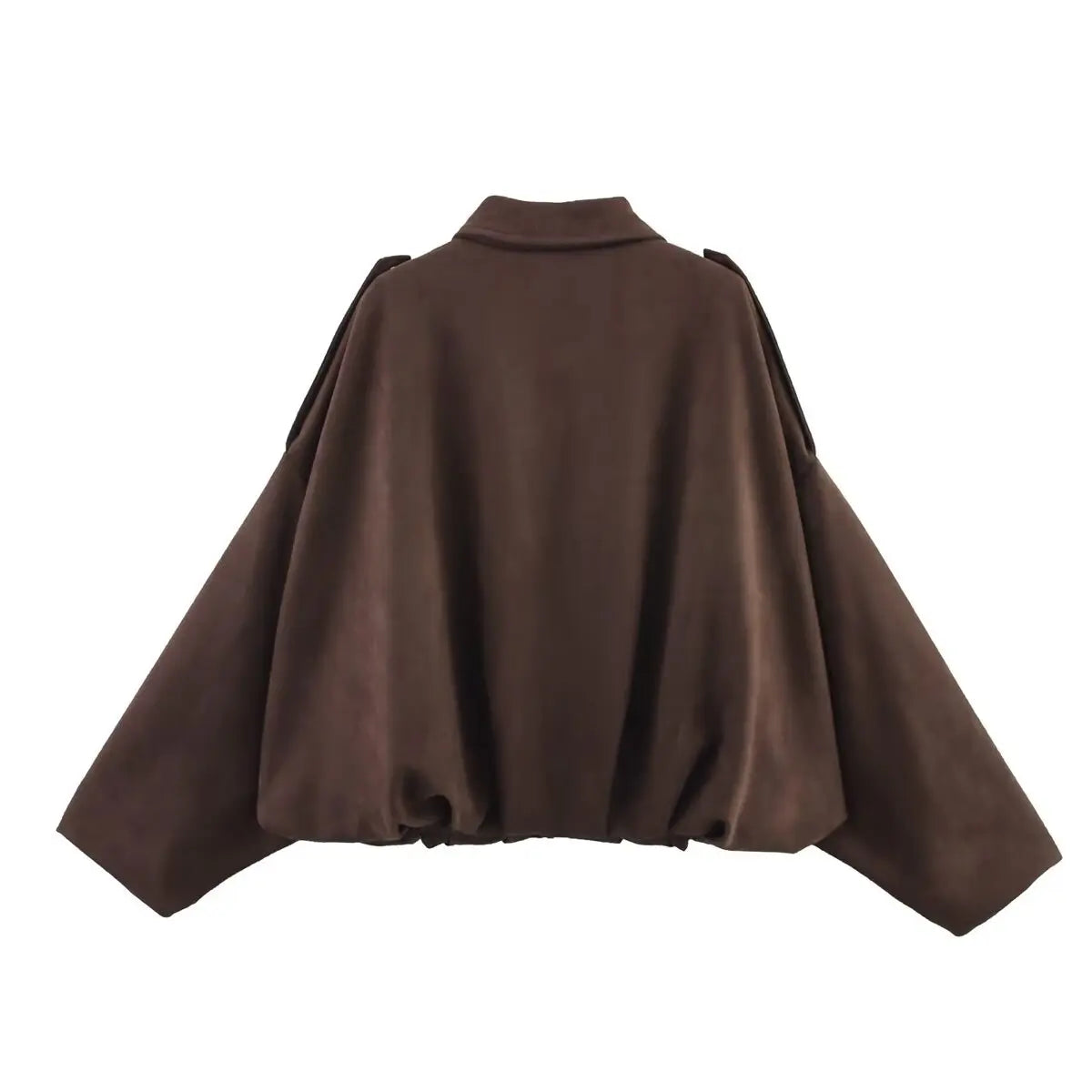 HH – veste Texture en daim pour femmes, manches longues, col rabattu, fermeture éclair élastique, bouton, solide, manteau tendance de printemps