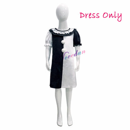 Terrifier fille Costume robe squelette enfant Cosplay effrayant horreur body combinaison Art le Clown Joker Halloween Costume masque Costume