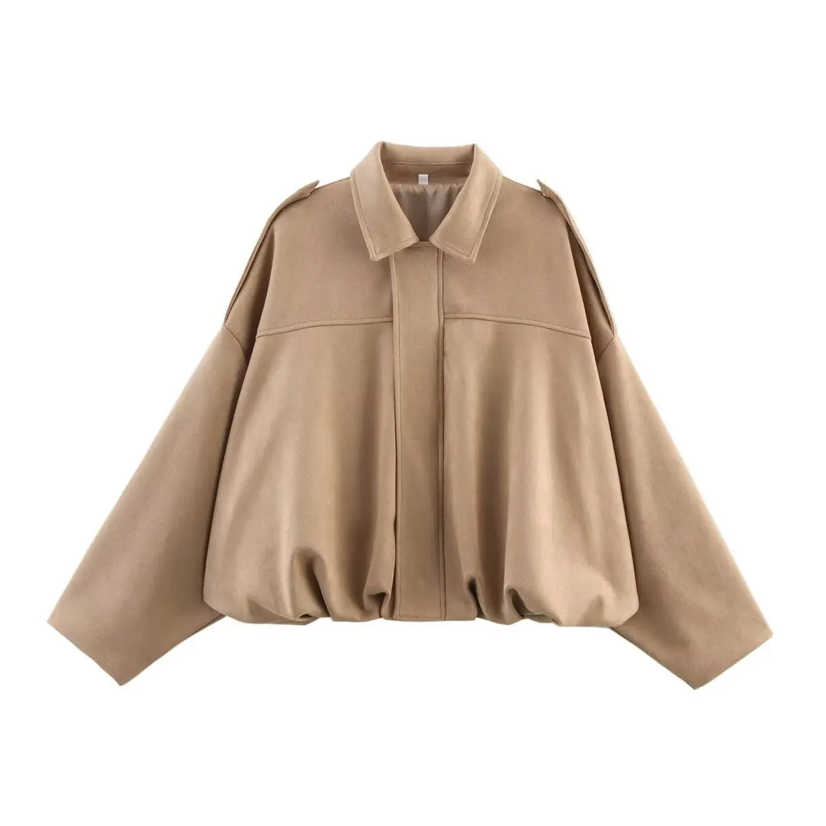HH – veste Texture en daim pour femmes, manches longues, col rabattu, fermeture éclair élastique, bouton, solide, manteau tendance de printemps