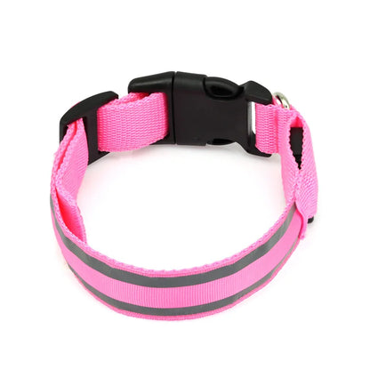 Collier de chien réfléchissant lumineux nuit sécurité USB Rechargeable LED collier de chien lumière pour petits chiens chat collier pour animaux de compagnie Para Perro XS-XL