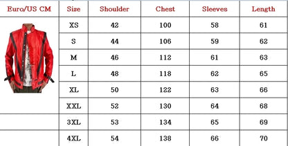 Michael Jackson Thriller Costumes effrayants veste en cuir rouge pour femmes homme adultes robe Halloween noël