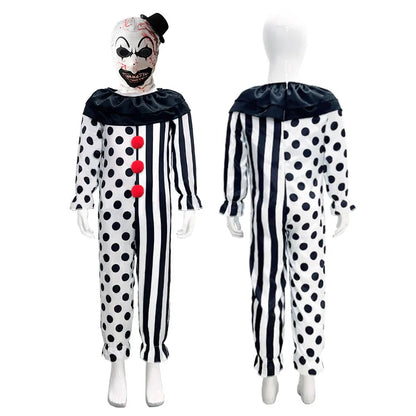 Terrifier fille Costume robe squelette enfant Cosplay effrayant horreur body combinaison Art le Clown Joker Halloween Costume masque Costume