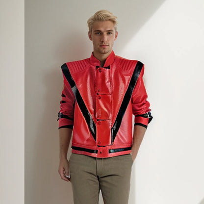 Michael Jackson Thriller Costumes effrayants veste en cuir rouge pour femmes homme adultes robe Halloween noël