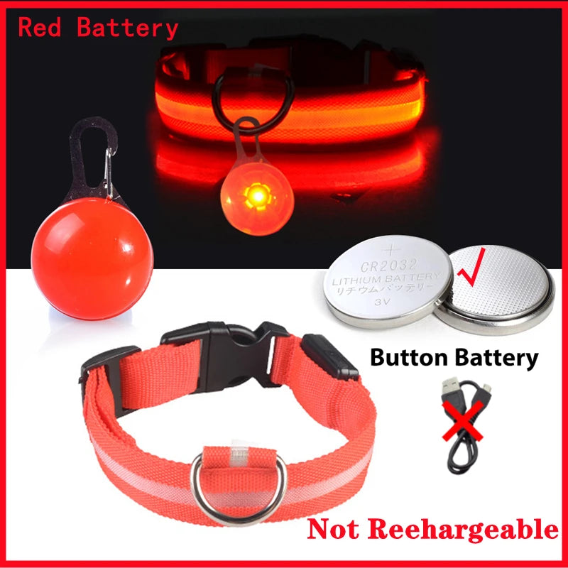 Collier de chien lumineux avec chargeur Usb, avec pendentif, lumière Led de luxe détachable, lumineux pour petits chiens et chats, collier de sécurité de nuit, vente en gros