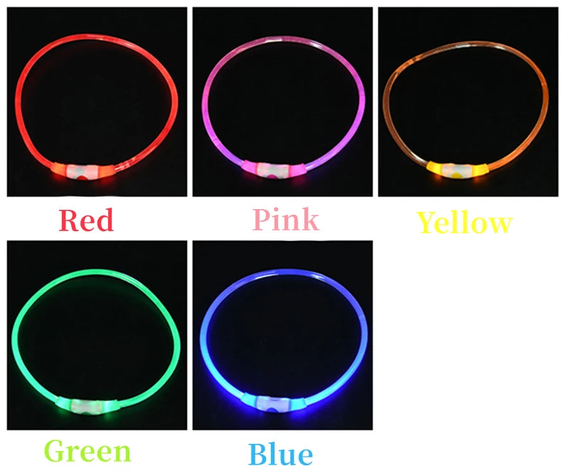 Collier de chien lumineux Led, collier de chargement USB, clignotant, bricolage, sécurité lumineuse, Anti-perte, collier pour chiens et chats, accessoires et fournitures